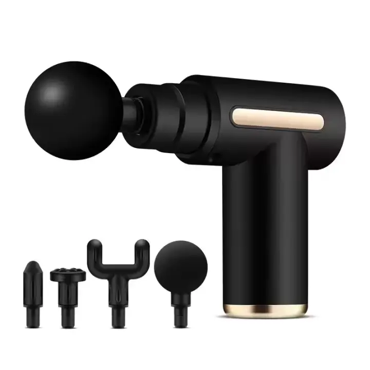 Mini Pistola de Masaje Muscular, Uplayteck Masajeador Muscular Portátil 35DB Ultra Silencioso con 6 Velocidades, 4 Cabezales de Masaje, Masajeador de Mano para Relajar Los Músculos Aliviar el Dolor - 1