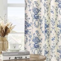 Cortina De Lujo Vintage En Estilo Rural Francesa 65% Blackout Para Dormitorio Y Sala De Estar Decoración Hogar Con Tope De Anillo Tratamiento De Ventana - details 1