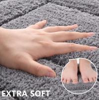 Alfombra de Baño Antideslizante, Absorbente y Lavable a Máquina - Alfombrilla Extra Gruesa, Cómoda y Acogedora para Ducha con Color Sólido (Gris Oscuro,40 x 60 cm) - details 1