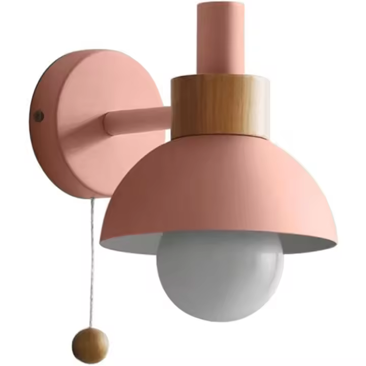 Moderna Lámpara de pared con Pantalla esférica de Vidrio esmerilado, ideal para Espejo, Cocina, Sala de estar, pasillo, Armarium, Porche, color rosa. - 1