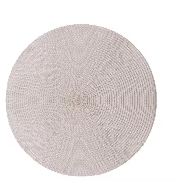 Juego de 6 manteles individuales redondos, resistentes al calor, tejidos clásicos, redondos de 13.5 pulgadas de diámetro, para mesa de cocina, beige - 1