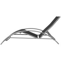 vidaXL Tumbonas con mesita aluminio Sillas de Exterior Ideal para jardín, playa, piscina, terraza Tumbona Piscina Tumbonas Playa Tumbonas Jardín Exterior - details 4