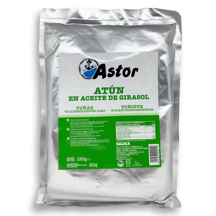 Atún en aceite de girasol AIKO-ASTOR bolsa 1 kg. - 1