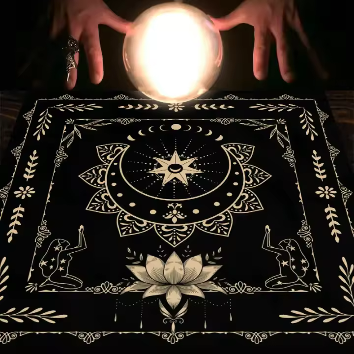 Mantel De Tarot Con Tu Poder En Forma De Serpiente Y Estampado Floral Y Vegetal Para Decoración De Altar Estilo Clásico Material Poliéster/Celulosa - 1