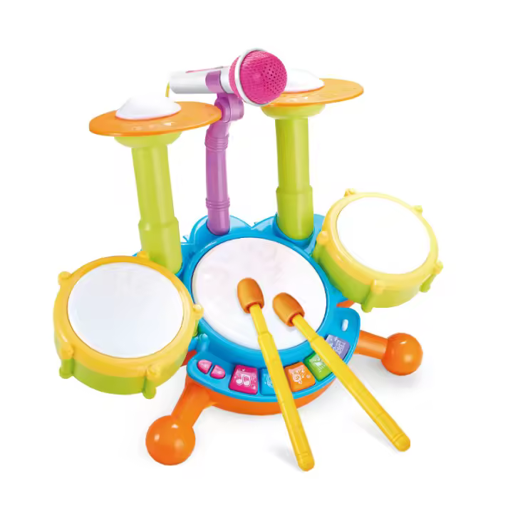 Juego de Instrumentos Musicales para Bebés y Niños Pequeños Set de Tambores para Bebés Actividades de Aprendizaje con Micrófono para Niñas Regalos Educativos - 1