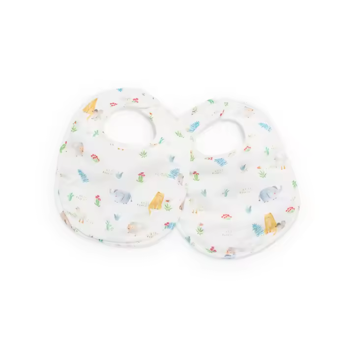 TEXTURA Set 2 baberos estampado animales Nosis color blancoDisponible en: 24x31 - 1