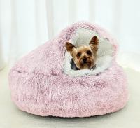 Cama Cueva para Perros Pequeños, Gatos y mascotas, de sweatshirt calming y antis, with capucha y Funda mullida, base antideslizante y lavable (50 cm) - details 1