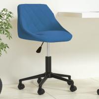 vidaXL Silla de oficina giratoria de terciopelo en color Gris oscuro/Negro/Azul | cómodas modernas ergonómicas para comedor cocina salón hogar - details 2