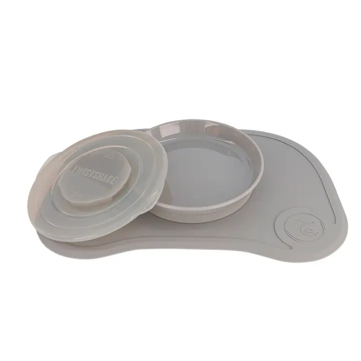 Twistshake Click-Mat Mini Mantel + Plato Gris - 1