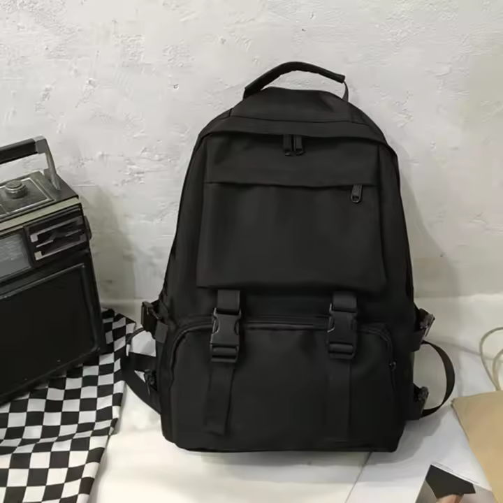 Mochila Estilo Universidad Para Mujeres Color Sólido Japonesa Moda Estudiante Bolsa Deportiva Nylon Preppy Unisex - 1
