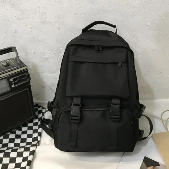 Mochila Estilo Universidad Para Mujeres Color Sólido Japonesa Moda Estudiante Bolsa Deportiva Nylon Preppy Unisex - 1