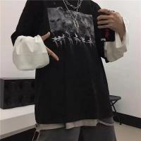 Camiseta Oversized Y2K Emo Para Hombre Verano Estilo Coreano Harajuku Streetwear Dark Academia Hip Hop Alt Con Mangas Largas - details 0