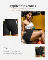 Shorts De Yoga Para Mujer De Alta Cintura Absorbente De Sudor Veraniego Levantador De Caderas Deporte Quick Dry Activewear - details 5