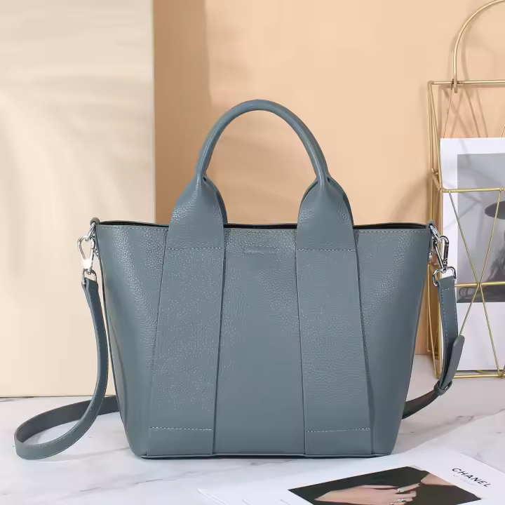 Bolso De Hombro Para Mujer De Cuero Genuino Lujo Diseñador Nueva Moda Tote Gran Capacidad Bolso Cruzado Común - 1