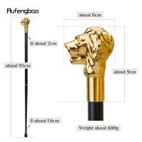 Bastón De Moda Con Manija De Cabeza De León Dorada Elegante Y Decorativa Para Fiesta 93cm Material De Acero Con Punta De Goma - details 2