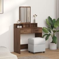 Mesa de Maquillaje vidaXL con Cajones de Madera de Roble Marrón 79x41x140 cm - details 2
