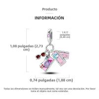 Encanto De Hummingbird De Plata Para Pulsera DIY Joyería Para Mujer Con Cada Pieza De Bola De Cúbico Zirconia Forma Irregular - details 14