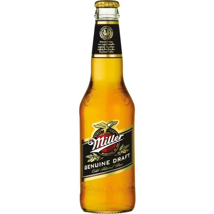 6 uds x Miller Genuine Draft 33cl - Cerveza estilo Lager norteamericana- Alc. 4,7% Vol. - 1