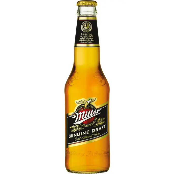 6 uds x Miller Genuine Draft 33cl - Cerveza estilo Lager norteamericana- Alc. 4,7% Vol. - 1