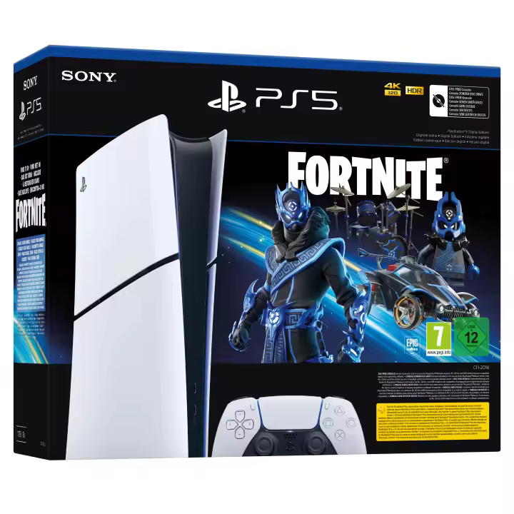 PLAYSTATION 5 SLIM CON PACK FORTNITE COBALT STAR Y 1.00 PAVOS ELIGE MODELO CON O SIN LECTOR DE DISCOS VERSIÓN ESPAÑOLA - 1