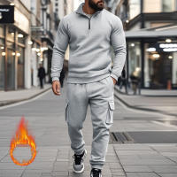 Conjunto Deportivo Casual Para Hombres Verano Otoño Invierno Con Cierre De Cremallera Y Veludo Tejido De Poliéster Talla S a XXXL - details 131