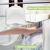 Almohada de baño, almohadas de baño para apoyar la cabeza y el cuello, almohada relajante para reposacabezas de baño de spa, almohada de baño impermeable con malla de aire 3D y 8 ventosas antideslizantes - details 4