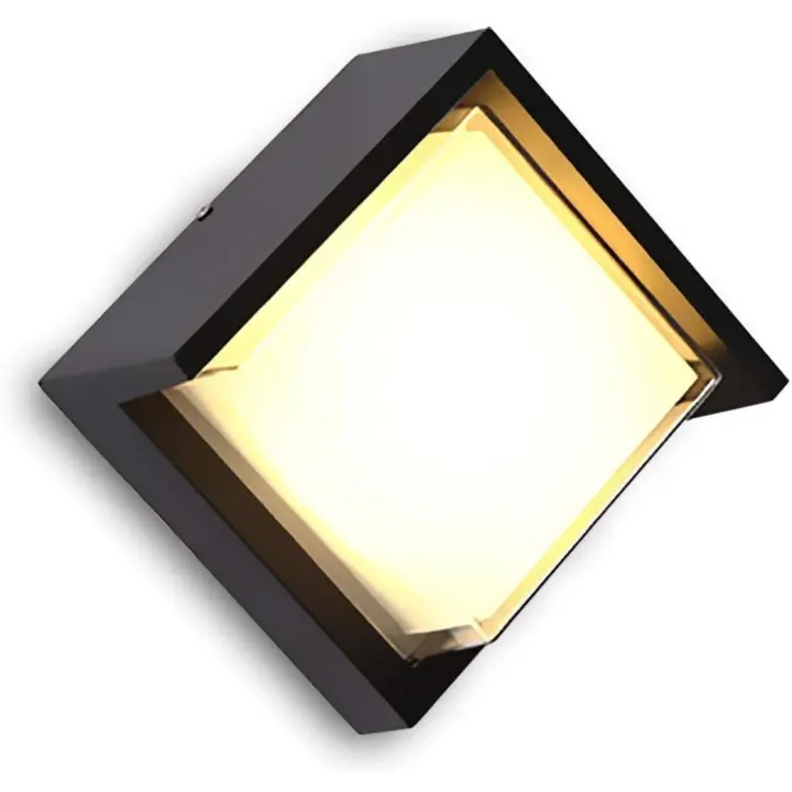 Aplique LED Para Exterior de 12 W, Carcasa de Aluminio, Cuadrada, Agua Resistant IP65, Universal Para Interior y Exterior - 1