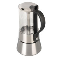 Moka Pot Clásico Italiano De Acero Inoxidable Con Cristal Superior Para 4 Tazas Café Expresso De Pared Con Boquilla Inferior - details 4