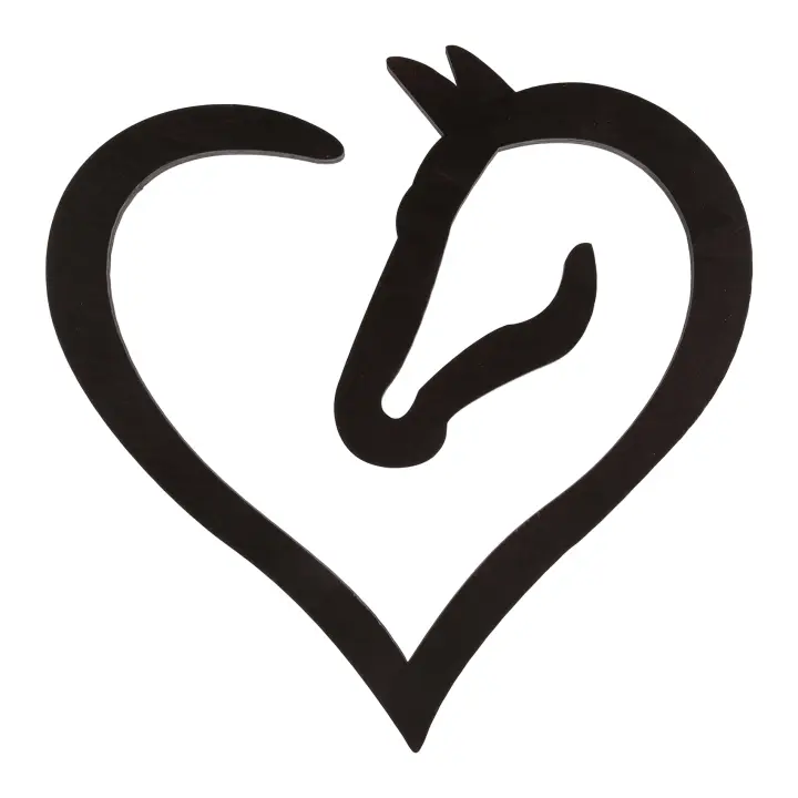 Arte de pared de madera colgante de corazón de caballo de amor, decoración del hogar, escultura de letrero de pared de corazón de caballo, decoración de boda para el hogar - 1