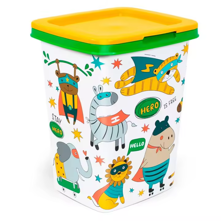 Tradineur - Papelera con diseños Infantiles con tapa - Fabricado en Plástico - Capacidad de 15 Litros - 47 x 28,7 x 26 cm - Diseño Aleatorio - 1