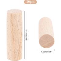 Bloques De Madera Para Manualidades 20 Pcs Cilindros No Terminados 2"x0.6" Palos Redondos De Madera De Avellano Para Construcción De Modelos Y Artesanía - details 1