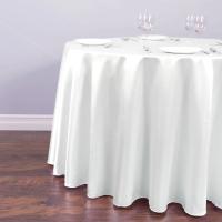 Mantel Redondo De Seda Blanco Resistente a Vuelcos Y Arrugas Poliéster Para Boda Fiesta Comedor Decoración De Mesa - details 7