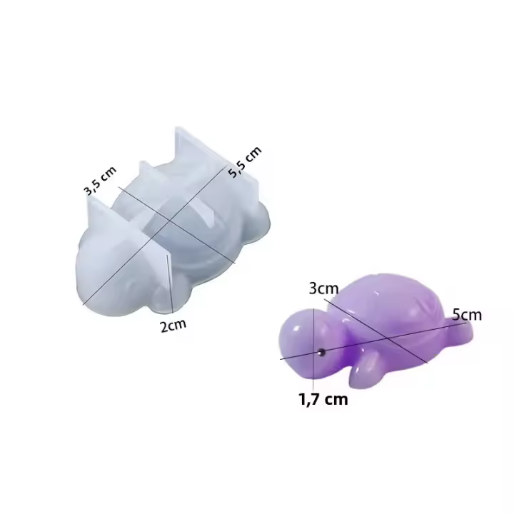 Molde De Silicona Para Resina DIY De Tortuga Decoración De Escritorio Joyería Juguete Forma De Animal Tamaño 4*6*2 - 1