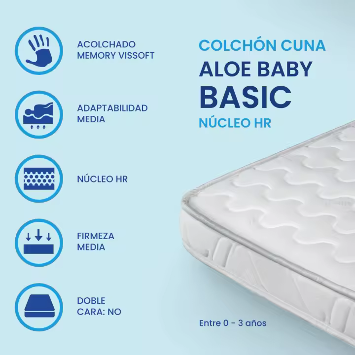 Colchón de Cuna HR Aloe Baby de SonnoMattress, Altura 12 cm - 1
