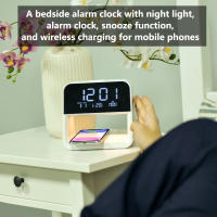 Lámpara De Noche Con Reloj Digital USB De ABS Para Decoración De Hogar Y Oficina Estilo Moderno Sin Batería Incluida - details 3