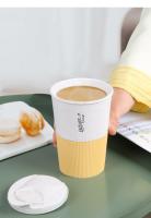 Taza De Café Portátil Doble Pared De Plástico Y Estraw Para Viajes Con Tapa Regalo Para Hombres Y Mujeres Taza De Bebida Ecológica - details 12