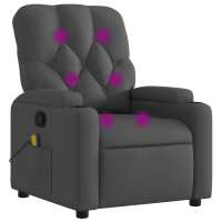 vidaXL Sillón de masaje reclinable de tela Gris claro, Gris oscuro, Negro Sillon Dormitorio Sillon Comodos Silla Relax Sillón Sofá - details 1