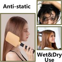 Juego de 4 Suplementos de pelo, Cerdas flexibles suave para Cabello Grande y Gruesos ondulado Seco dañado Oro - details 3