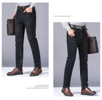 Nuevos 2024 Pantalones De Jean Elásticos Clásicos Para Hombre En Negro Y Azul Estilo Casual Slim Brand Denim Trajes De Negocios - details 12