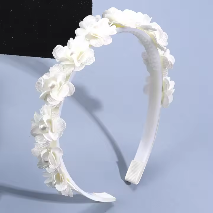 1pc Diadema Para Niñas Con Decoración De Flor Accesorios Para El Cabello Para Mujeres Diadema Multifuncional De Poliéster Para Exterior O Interior - 1