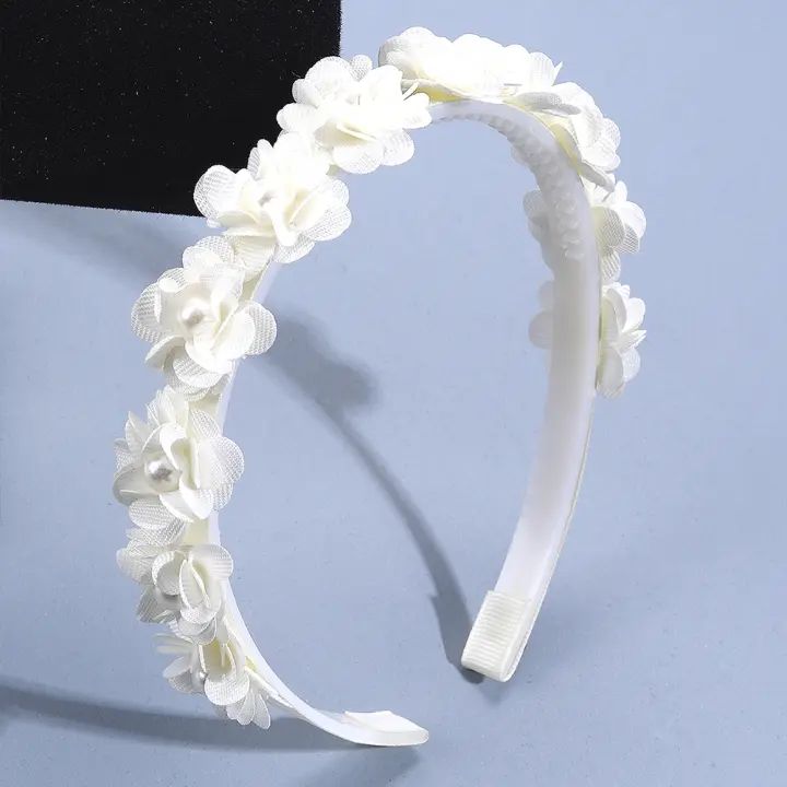 1pc Diadema Para Niñas Con Decoración De Flor Accesorios Para El Cabello Para Mujeres Diadema Multifuncional De Poliéster Para Exterior O Interior - 1
