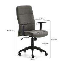 Sillón de Oficina VS Venta-Stock Tapizado en Tela Gris Claro/oscuro con Ajuste de Altura y Mecanismo Basculante - details 0