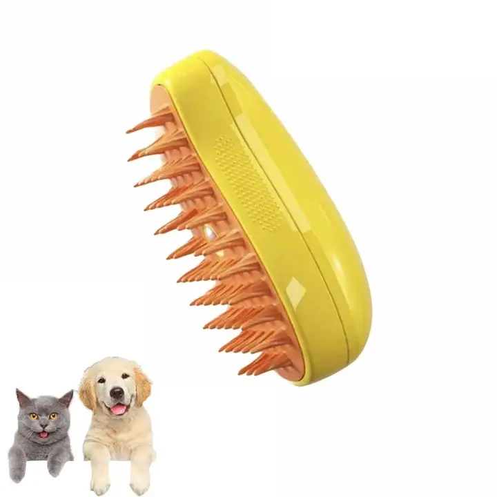Cepillo Eléctrico Para Mascotas Cepillo De Pelaje Para Gatos Y Perros Con Spray De Vapor Masajeador Anti Voladores Para Limpieza De Pelo De Animales - 1