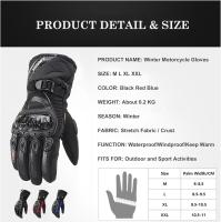 Guantes Impermeables a Prueba de Viento cálidos, Nudillos Duros, protección para los Dedos de la Palma, Moto con función de Pantalla táctil - details 3
