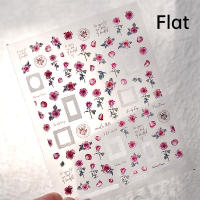 Pegatinas De Uñas 5D Retro Doradas Con Diseño De Encaje Rosa Blanca Y Florales Adhesivas Autocollantes Para Decoración De Uñas - details 1