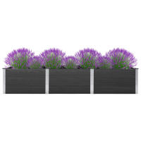 vidaXL Arriate de jardín WPC gris  Dimensiones 200 x 50 x 54 cm,  200 x 50 x 91 cm,  200 x 100 x 54 cm y mas - details 0