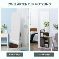 Con base de suelo, 45x160 cm, Espejo de comparación, Espejo para arsario, Espejo para dormitorio y Salón, Espejo de vestido, color Plisado. - details 5