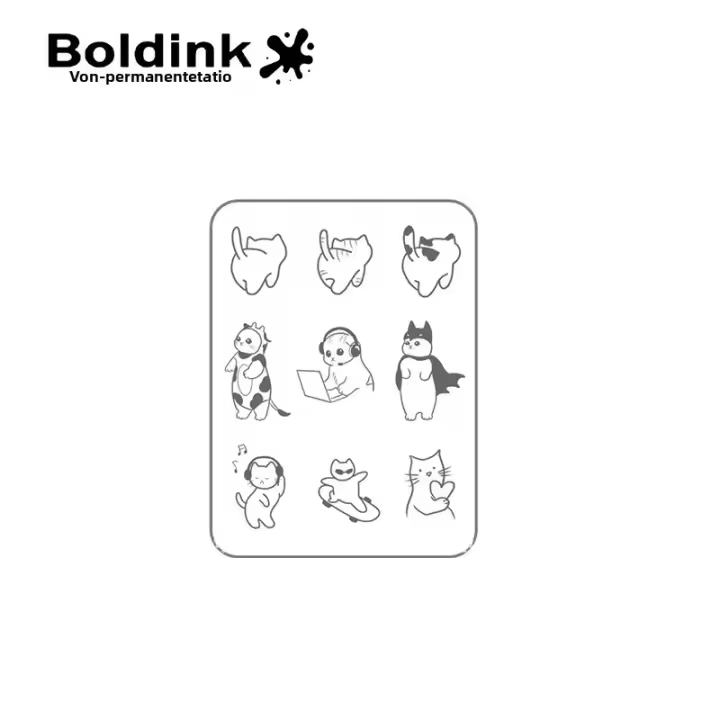 Juego De Tatuajes Temporales De Personajes De Gato Boldink Resistente Al Agua Tecnología Nueva Adhesivo Semi Permanente Duración 15 Días - 1