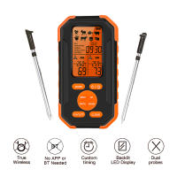 Termómetro De Carne Inalámbrico Digital Con Dos Probes Rango De 328 FT Para Barbacoa Horno Asador Cocina Herramienta De Medición Metal - details 6