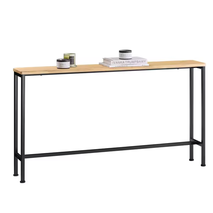 SoBuy FSB19-E Mesa de Entrada Recibidor Mesa de Consola Negro 120 x 20 x 65 cm ES - 1